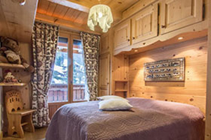 chambre étage chalet à Combloux